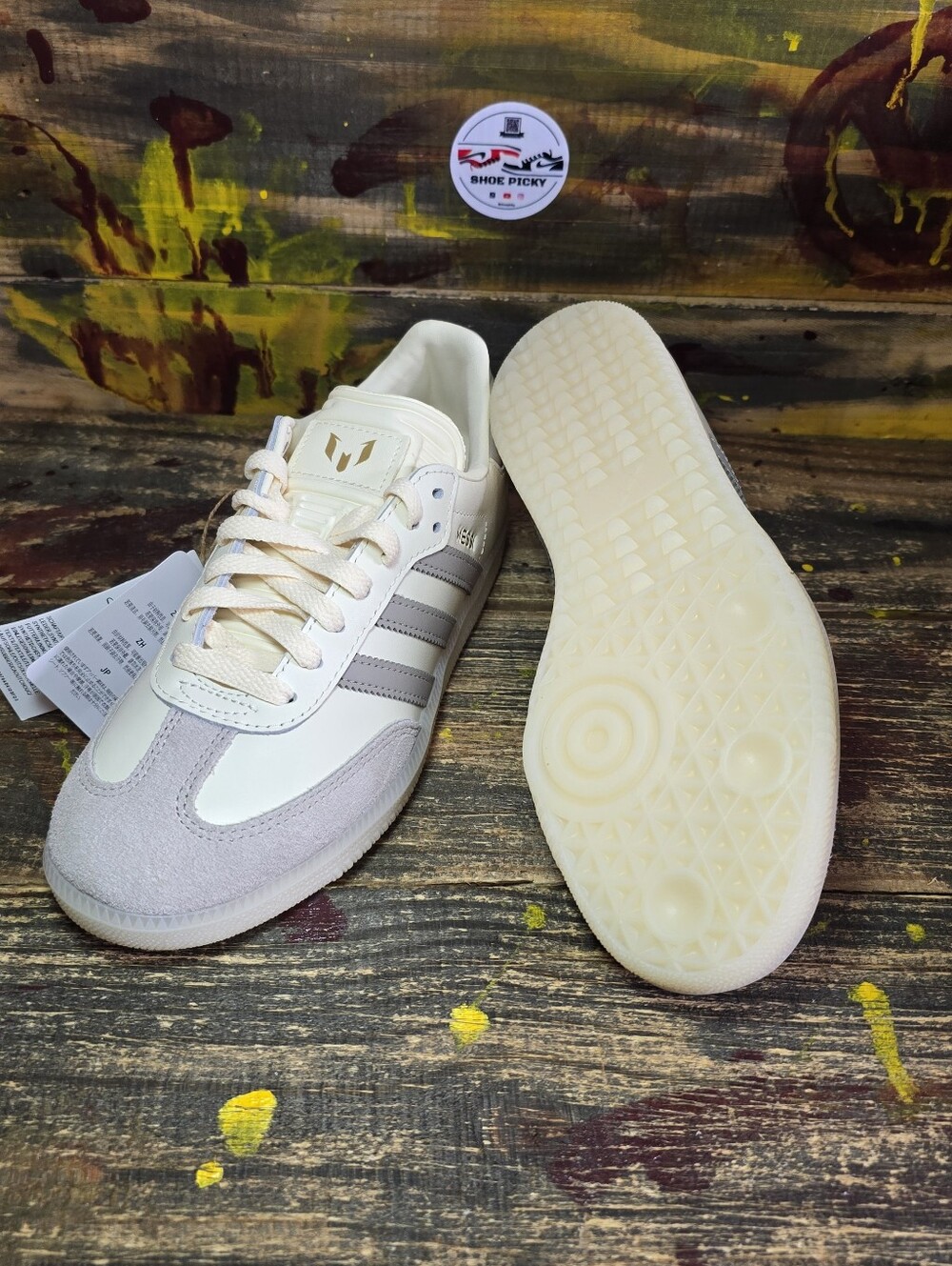 adidas x Lionel Messi Samba Messi Cream White Men Sz 6 Casual Shoes JQ0266 new - Picture 7 of 8